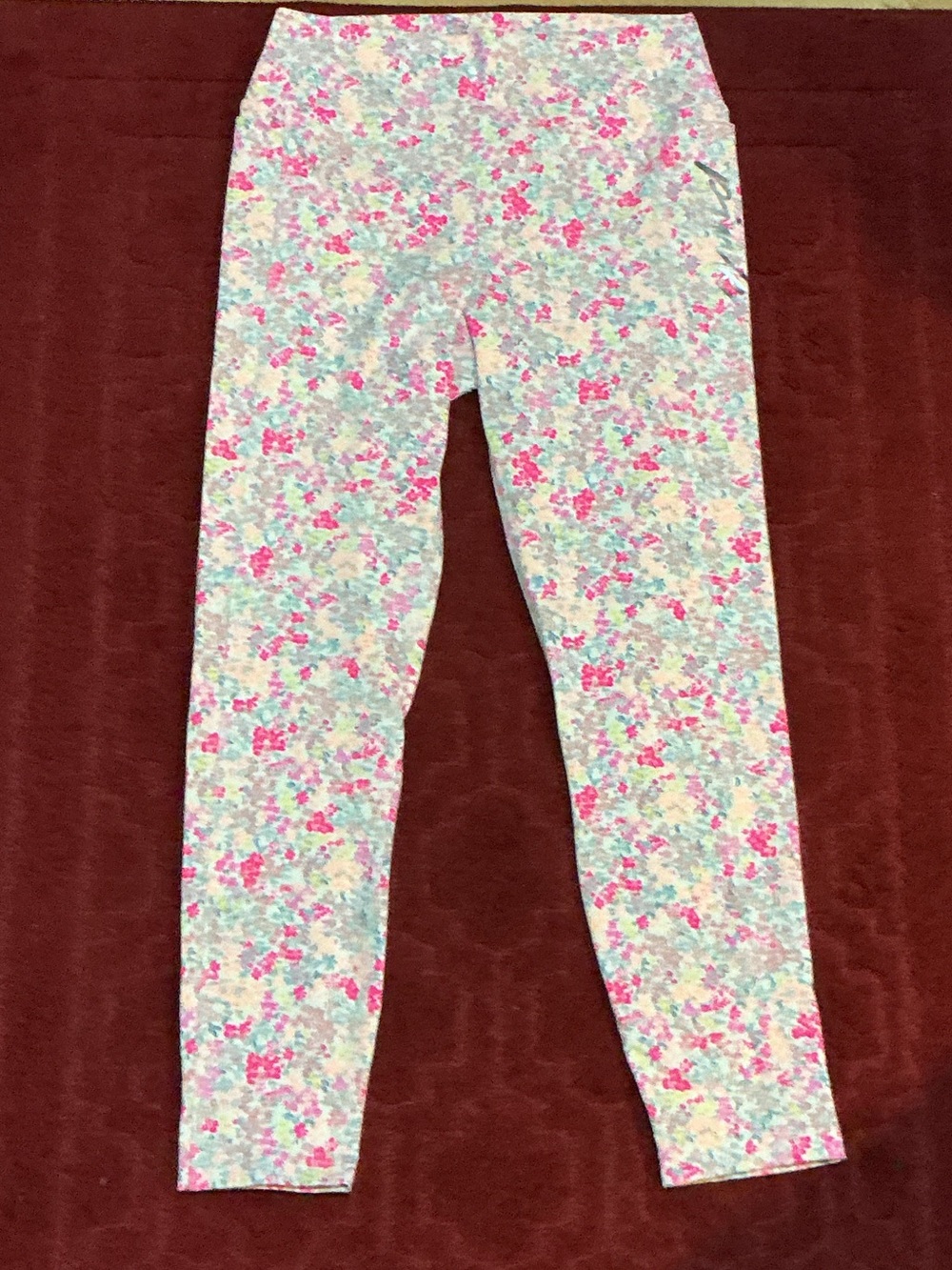 PINK Woman’s Floral Print Leggings - Pink Multi